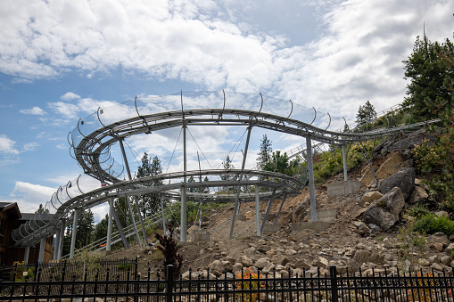 Leavenworth, WA USA June 21, 2023 - Leavenworth Adventure Park features a roller coaster down the mountain