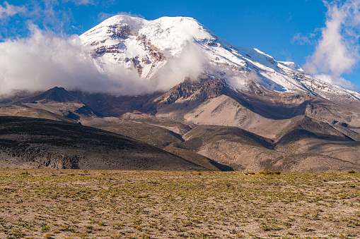 Amazing Chimborazo volcano, located in the Andes mountain range of Ecuador.