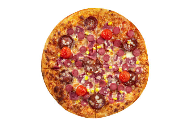 istock Top view deli pizza with tomatos 1580882229