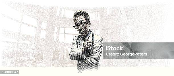 Médico Ouvir E Gesticular - Arte vetorial de stock e mais imagens de Doutor - Doutor, Retrato, Sério