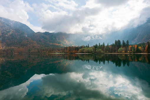 Scenic view of lake in Alps in Austria in autumn
