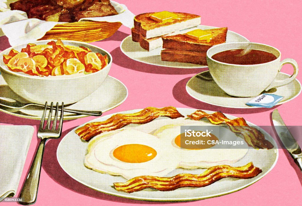 Prima colazione completa - Illustrazione stock royalty-free di Prima colazione