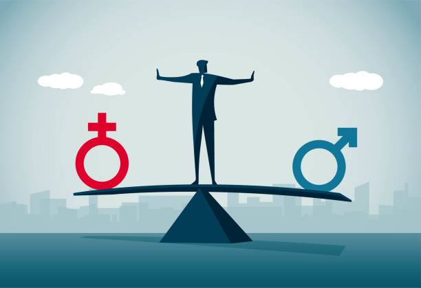 ilustrações, clipart, desenhos animados e ícones de identidade de gênero - gender symbol scales of justice weight scale imbalance
