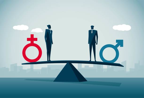 ilustrações, clipart, desenhos animados e ícones de identidade de gênero - gender symbol scales of justice weight scale imbalance