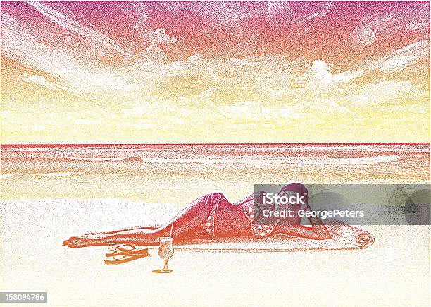 Woman Enjoying Beach Stock Illustration - Download Image Now - Lifestyles, People, Adult