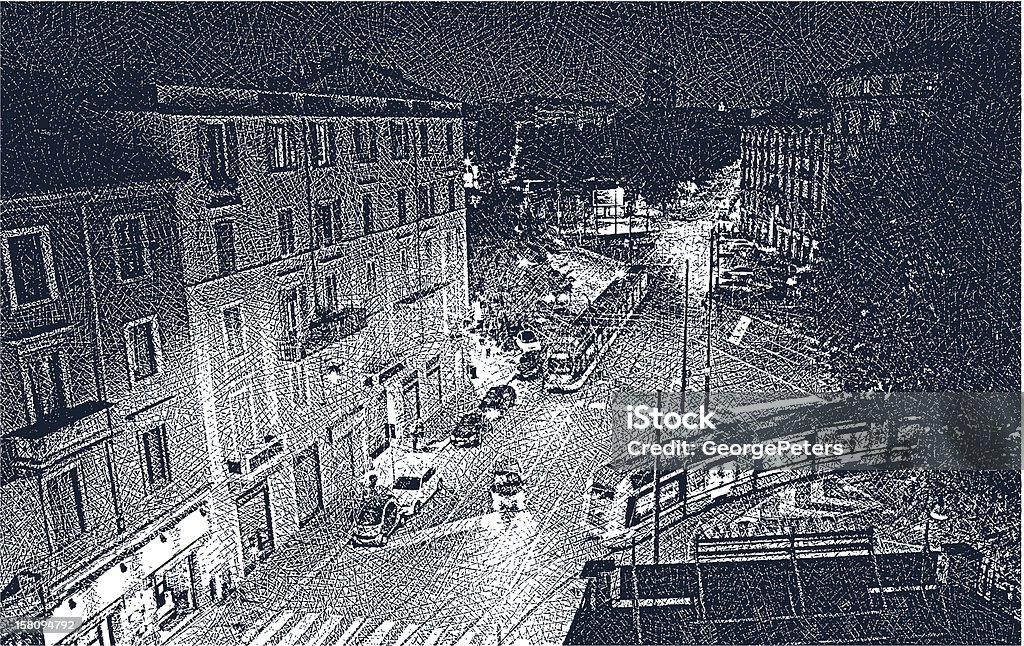 Milan Street bei Nacht - Lizenzfrei Mailand Vektorgrafik