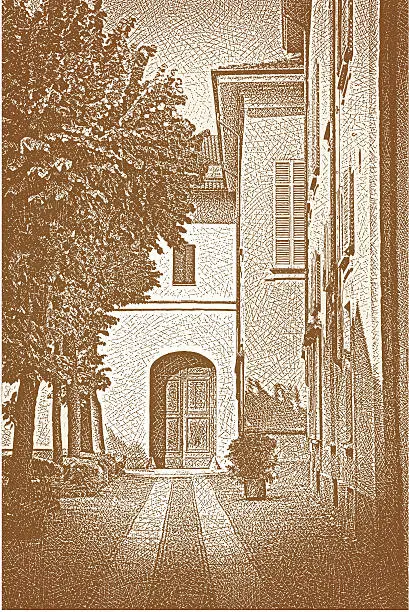 Vector illustration of Door Italy