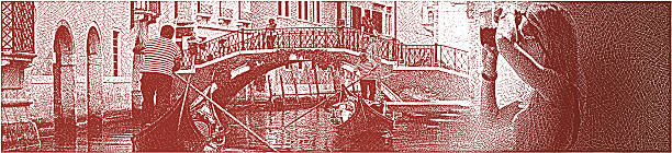 ilustrações, clipart, desenhos animados e ícones de tirando fotos de veneza, itália - architecture built structure people in the background nautical vessel