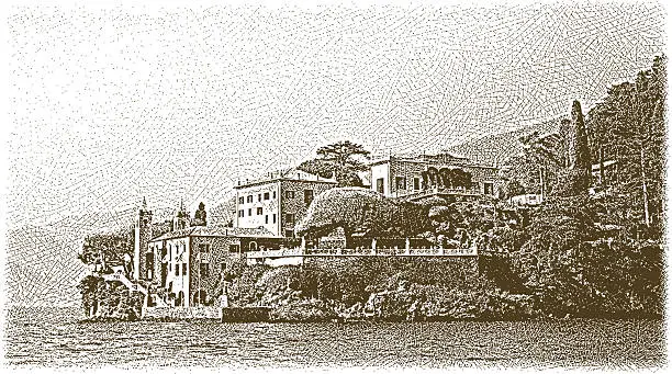 Vector illustration of Lake Como, Italy