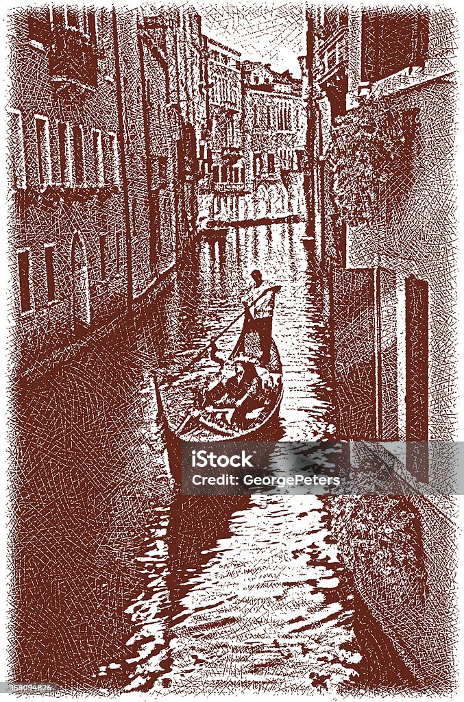 Teleférico de venecia - arte vectorial de Venecia - Italia libre de derechos