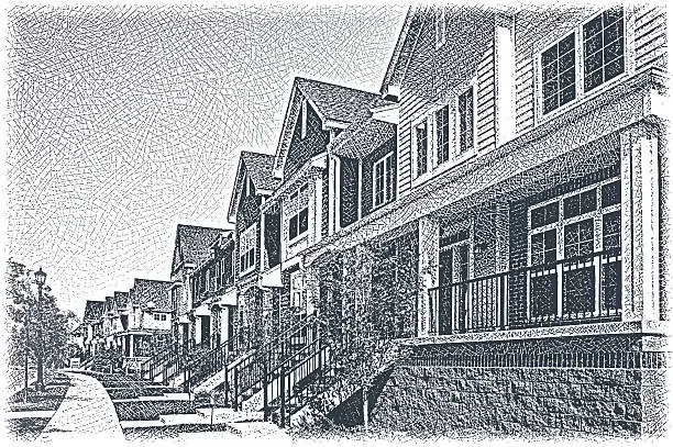 Vector illustration of Row Of Town Houses