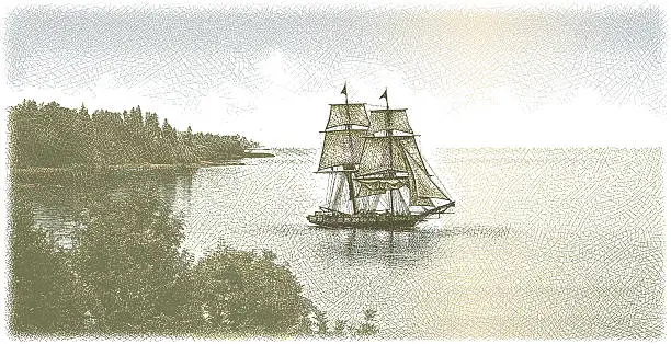 Vector illustration of Tall Ship