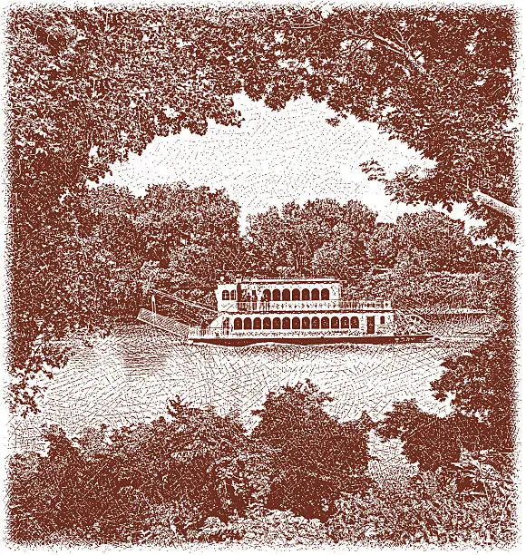 Vector illustration of Mississippi River Paddleboat