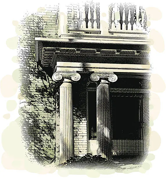 Vector illustration of Columns and Elegant Entrance