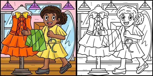 Vector illustration of Labor Day Seamstress and Dress Illustration