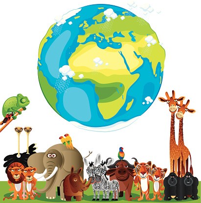 Animals Cartoon of World