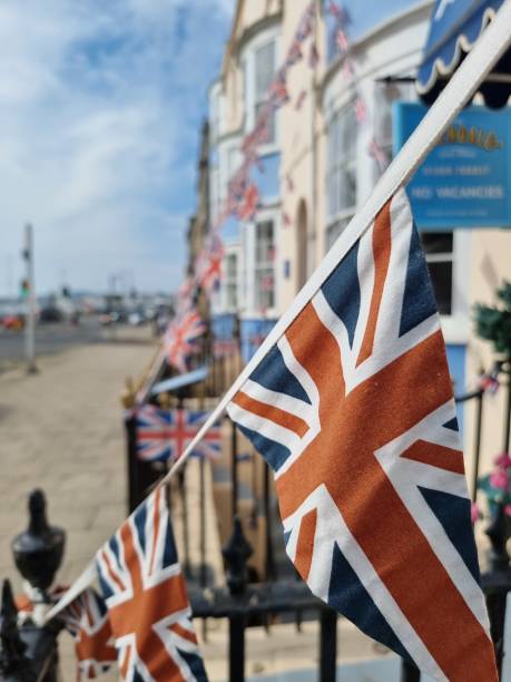 istock Untied Kingdom flags in Weymouth ,England 1580991373