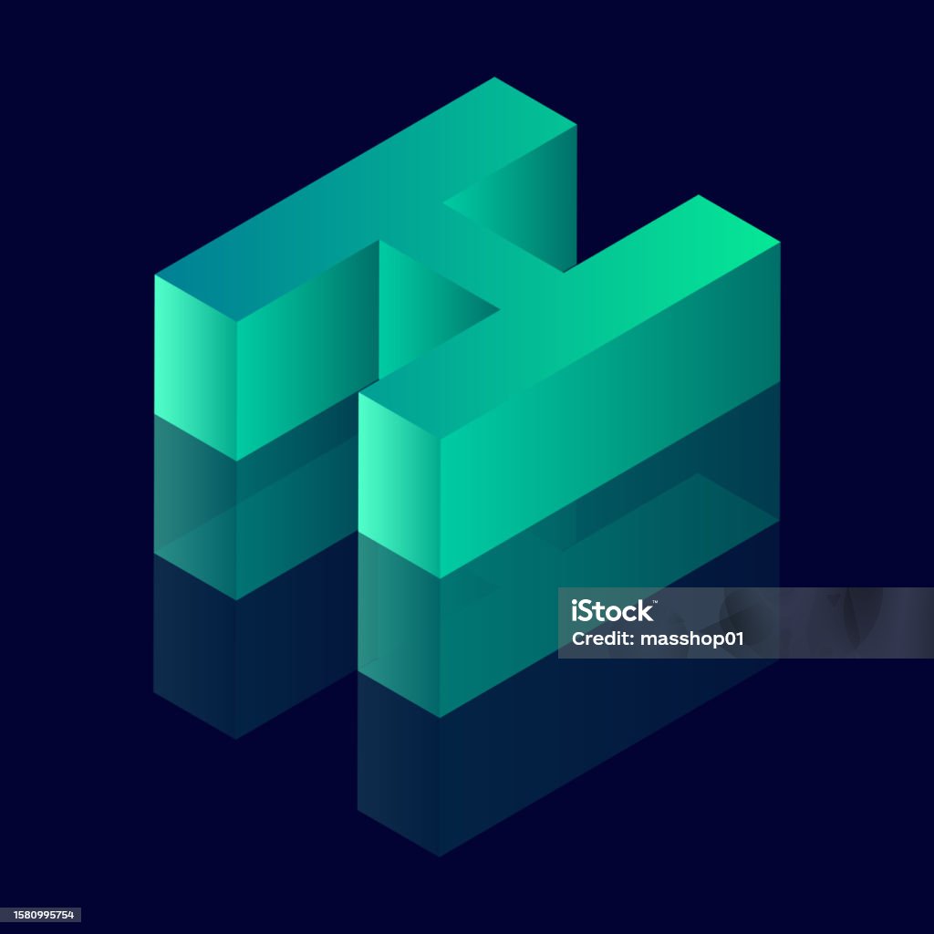 Isometric H Isometric Alphabet Letter H 3d Effect Letter Vector Illustration Stock ...