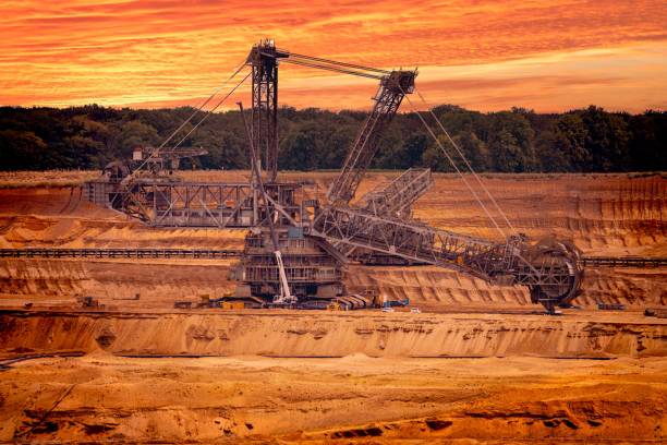 istock Large excavator in the coal area 1581038137