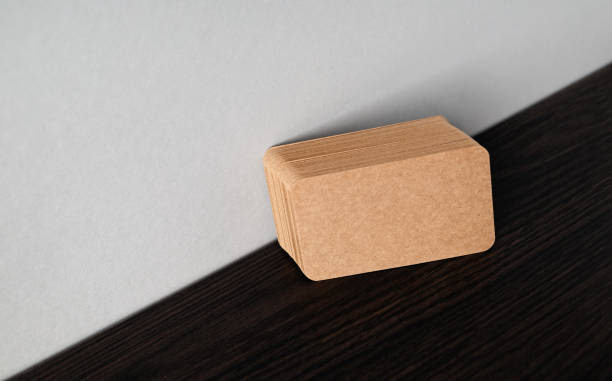 istock Blank kraft business cards 1581043536