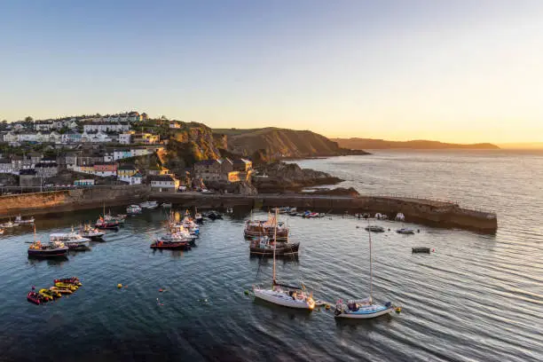 Sunrise at Mevagissey Harbour in Cornwall