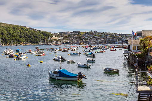 View from the waterfront at Fowey overlooking the harbour towards Polruan.