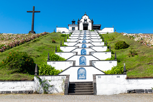 Sanctuary of the chapel of Nossa Senhora da Paz in the city of Vila Franca do Campo on the island of São Miguel in the Azores