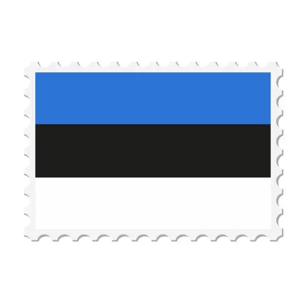 Vector illustration of Estonia postage stamp. Postcard vector illustration with national flag of Estonia isolated on white background.