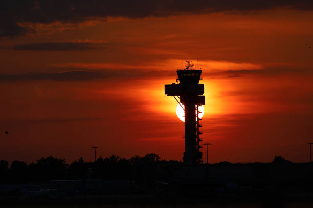 istock control tower in Hannover airport skyline sunset at a cloudy sky 1581192523