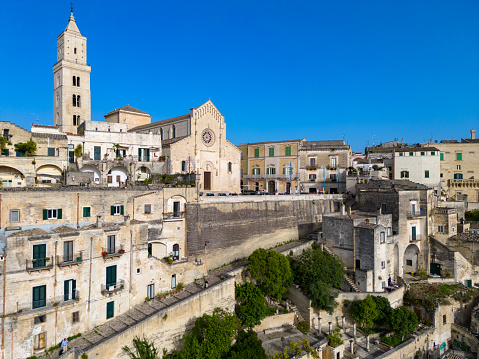 Panoramic view of the ancient town of Matera (Sassi di Matera) in Basilicata region, southern Italy