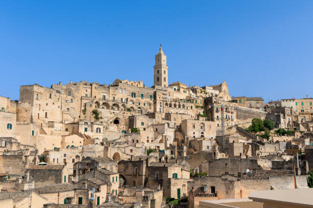 matera, italian old town in basilicata - matera imagens e fotografias de stock