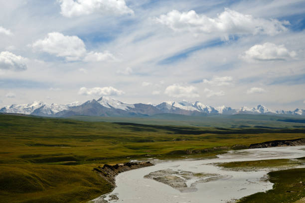 istock Viewpoint of snowcapped mountain ridges 1581242941