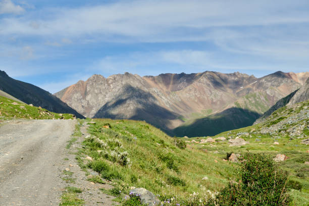 istock Winding road through mountains above Saryjaz river 1581262677
