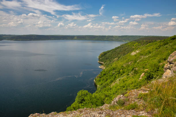 istock Bakota bay reservoir on Dnister river, Ukraine. 1581287066