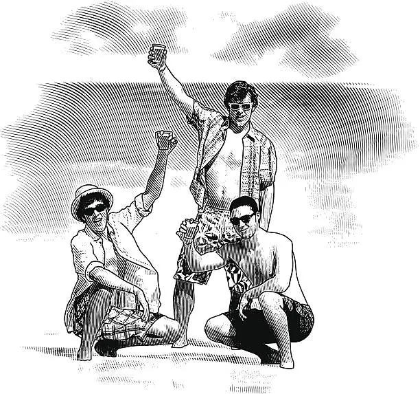 Vector illustration of Spring Break Party at the Beach