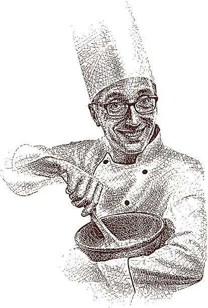 Vector illustration of Happy Chef
