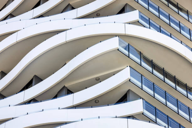 istock Closeup modern apartment building, abstract background with copy space 1581330705