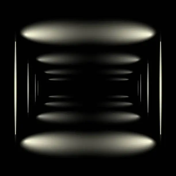 Vector illustration of Gradient hallway horizontal bright lights
