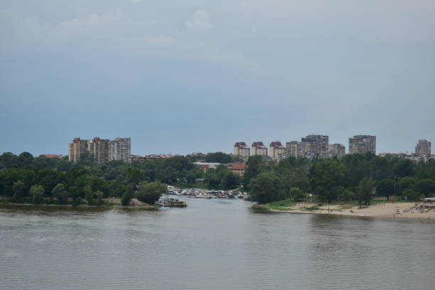 istock Novi Sad cityscape and bridge over Danube River 1581434318