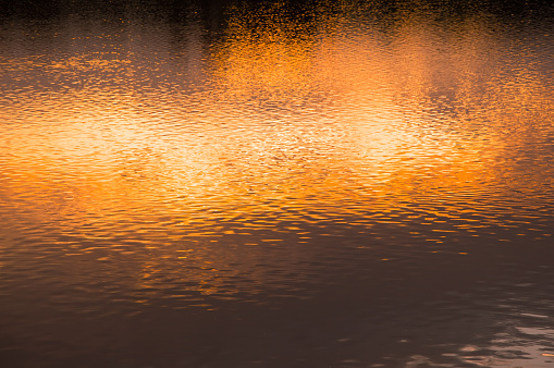 Blurry background of surface water in the sunset time