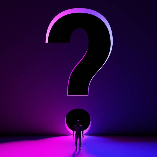 istock Man is standing in front of a question mark 1581498803