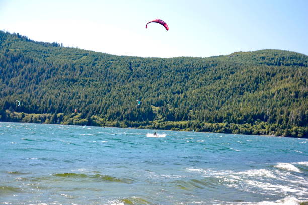 istock Kiteboarding at Nitinat Lake on Vancouver Island, BC, Canada. 1581538024