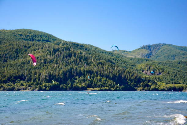 istock Kiteboarding at Nitinat Lake on Vancouver Island, BC, Canada. 1581538026