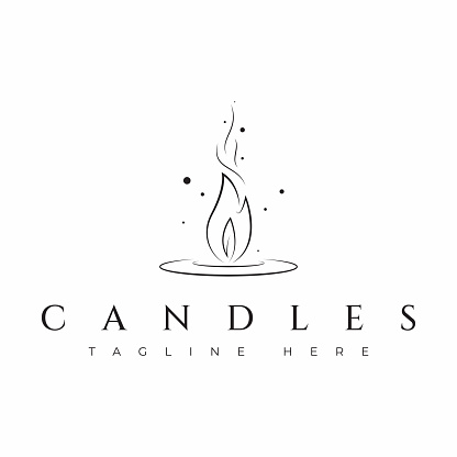 Candle Light Minimalist Logo Romance Luxury Business Ornament and Decoration Sign Symbol