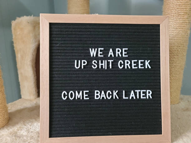istock We Are Up Shit Creek Sign 1581609285