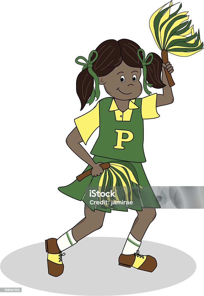 Cheerleader 2 cartoon rendering of a young cheerleader. African Culture stock vector