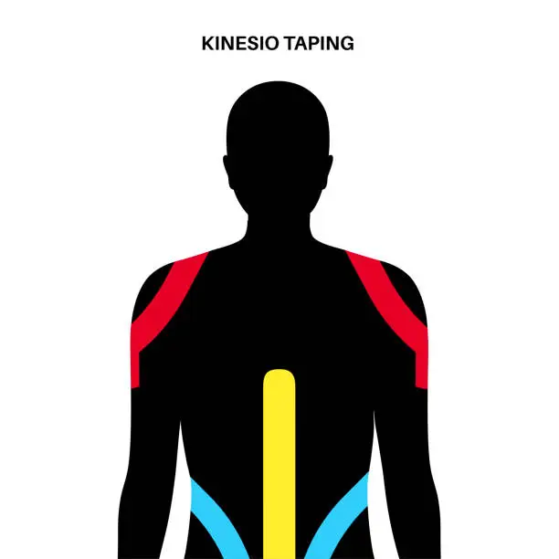 Vector illustration of Kinesiology therapeutic tape