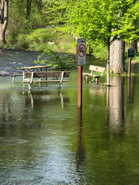 istock Flooding at a Michigan river near Ann Arbor. 1581619869