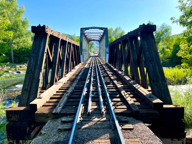 Beautiful Railway Bridge on Animas River, Durango, Colorado