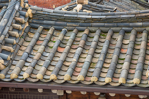 Traditional Korean Hanok Roof, Seoul Korea